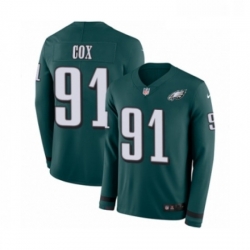 Youth Nike Philadelphia Eagles 91 Fletcher Cox Limited Green Therma Long Sleeve NFL Jersey