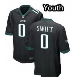Youth Philadelphia Eagles 0 D 27Andre Swift Black 2023 Draft Vapor Limited Stitched Jersey