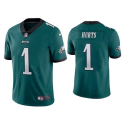Youth Philadelphia Eagles 1 Jalen Hurts Green Vapor Untouchable Limited Stitched Football Jersey 