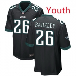 Youth Philadelphia Eagles 26 SAQUON BARKLEY Black Limited Stitched Football Jersey