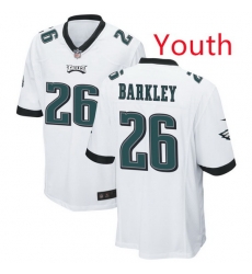Youth Philadelphia Eagles 26 SAQUON BARKLEY white Limited Stitched Football Jersey