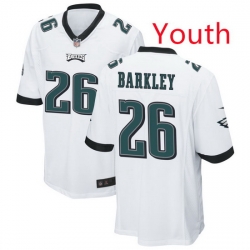 Youth Philadelphia Eagles 26 SAQUON BARKLEY white Limited Stitched Football Jersey