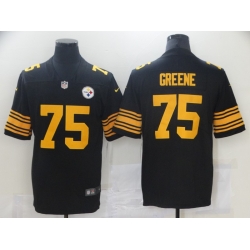 Men Nike Pittsburgh Steelers 75 Joe Greene Black Vapor Limited Jersey