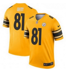 Men Nike Zach Gentry Pittsburgh Steelers Legend Gold Inverted Jersey
