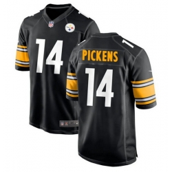 Men Pittsburgh Steelers 14 George Pickens Black Stitched Jerse