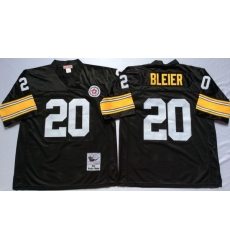 Men Pittsburgh Steelers 20 Rocky Bleier Black M&N Throwback Jersey