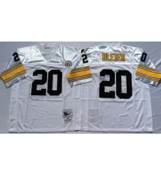 Men Pittsburgh Steelers 20 Rocky Bleier White M&N Throwback Jersey