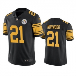 Men Pittsburgh Steelers 21 Tre Norwood Black Color Rush Limited Stitched Jerse