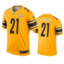 Men Pittsburgh Steelers 21 Tre Norwood Gold Inverted Legend Stitched Jerse
