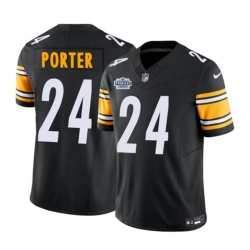 Men Pittsburgh Steelers 24 Joey Porter Jr  Black 2023 F U S E  With Prem1ere Patch Vapor Untouchable Limited Stitched Football Jersey