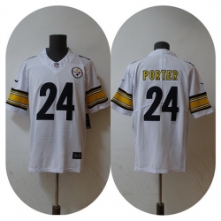 Men Pittsburgh Steelers 24 Joey Porter Jr  White 2023 Draft Vapor Untouchable Limited Stitched Jersey