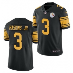 Men Pittsburgh Steelers 3 Dwayne Haskins Jr  Black Color Rush Limited Stitched jersey