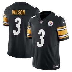 Men Pittsburgh Steelers 3 Russell Wilson Black 2024 F U S E  Vapor Untouchable Limited Jersey