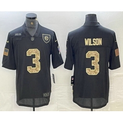 Men Pittsburgh Steelers 3 Russell Wilson Black Camo 2020 Salute To Service Stitched NFL Nike Limited Jersey
