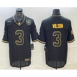 Men Pittsburgh Steelers 3 Russell Wilson Black Gold 2020 Salute To Service Stitched NFL Nike Limited Jersey