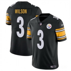 Men Pittsburgh Steelers 3 Russell Wilson Black Vapor Untouchable Limited Football Stitched Jersey