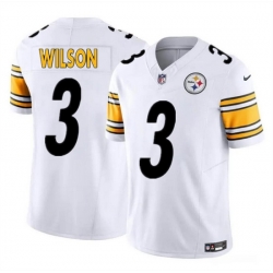 Men Pittsburgh Steelers 3 Russell Wilson White F U S E  Vapor Untouchable Limited Stitched Jersey