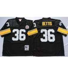 Men Pittsburgh Steelers 36 Jerome Bettis Black M&N Throwback Jersey