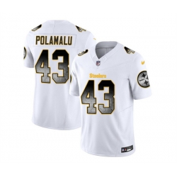 Men Pittsburgh Steelers 43 Troy Polamalu White 2023 F U S E  Smoke Vapor Untouchable Limited Stitched Jersey