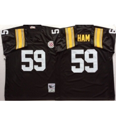Men Pittsburgh Steelers 59 Jack Ham Black M&N Throwback Jersey