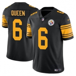 Men Pittsburgh Steelers 6 Patrick Queen Black Color Rush Vapor Untouchable Limited Stitched Jersey