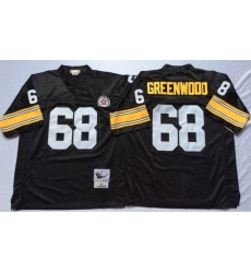 Men Pittsburgh Steelers 68 L. C. Greenwood Black M&N Throwback Jersey