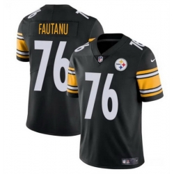 Men Pittsburgh Steelers 76 Troy Fautanu Black Vapor Untouchable Limited Stitched Jersey