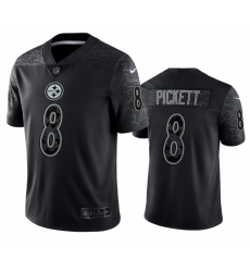 Men Pittsburgh Steelers 8 Kenny Pickett Black Reflective Limited Stitched Jersey