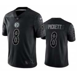Men Pittsburgh Steelers 8 Kenny Pickett Black Reflective Limited Stitched Jersey