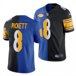 Men Pittsburgh Steelers 8 Kenny Pickett Royal Black Split Limited Stitched Jerse