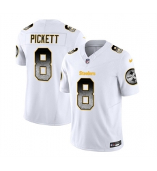 Men Pittsburgh Steelers 8 Kenny Pickett White 2023 F U S E  Smoke Vapor Untouchable Limited Stitched Jersey