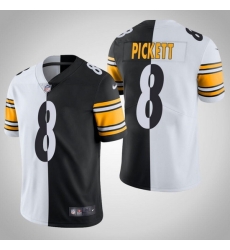 Men Pittsburgh Steelers 8 Kenny Pickett White Black Split Limited Stitched Jersey