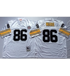 Men Pittsburgh Steelers 86 Hines Ward White M&N Throwback Jersey