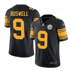 Men Pittsburgh Steelers 9 Chris Boswell Black Vapor Color Rush Stitched Jersey