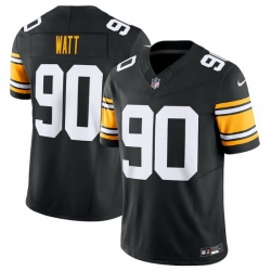 Men Pittsburgh Steelers 90 T J Watt Black 2023 F.U.S.E. Vapor Untouchable Limited Jersey