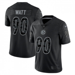 Men Pittsburgh Steelers 90 T J  Watt Reflective Limited Stitched Jersey
