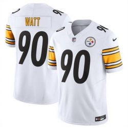Men Pittsburgh Steelers 90 T J Watt White 2023 F.U.S.E. Vapor Untouchable Limited Jersey
