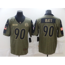Men Pittsburgh Steelers T.J. Watt Nike Olive 2021 Salute To Service Limited Player Jersey