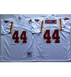 Men Redskins 44 John Riggins White M&N Throwback Jersey