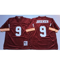 Men Redskins 9 Sonny Jurgensen Red M&N Throwback Jersey