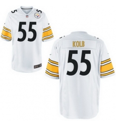 Men Steelers #55 John kolb White Home Game Stitched Jersey
