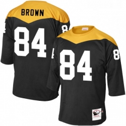Mens Mitchell and Ness Pittsburgh Steelers 84 Antonio Brown Elite Black 1967 Home Throwback NFL Jersey