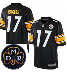 Men's Nike Pittsburgh Steelers #17 Eli Rogers Elite Black NFL MDR Dan Rooney Patch Jersey