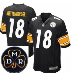 Men's Nike Pittsburgh Steelers #18 Zach Mettenberger Elite Black NFL MDR Dan Rooney Patch Jersey