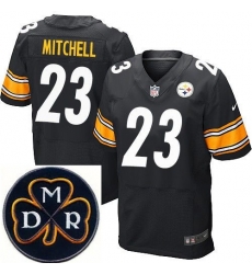 Men's Nike Pittsburgh Steelers #23 Mike Mitchell Black Team Color Stitched NFL Elite MDR Dan Rooney Patch Jersey
