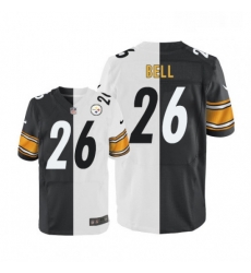 Mens Nike Pittsburgh Steelers 26 LeVeon Bell Elite BlackWhite Split Fashion NFL Jersey