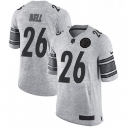 Mens Nike Pittsburgh Steelers 26 LeVeon Bell Limited Gray Gridiron II NFL Jersey