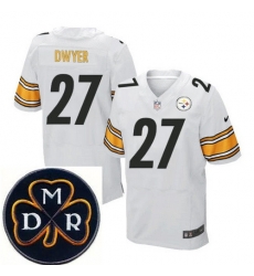 Men's Nike Pittsburgh Steelers #27 Jonathan Dwyer White Elite MDR Dan Rooney Patch Jerseys