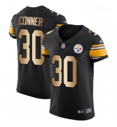 Mens Nike Pittsburgh Steelers 30 James Conner Elite BlackGold Team Color NFL Jersey