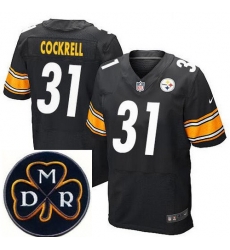 Men's Nike Pittsburgh Steelers #31 Ross Cockrell Elite Black NFL MDR Dan Rooney Patch Jersey